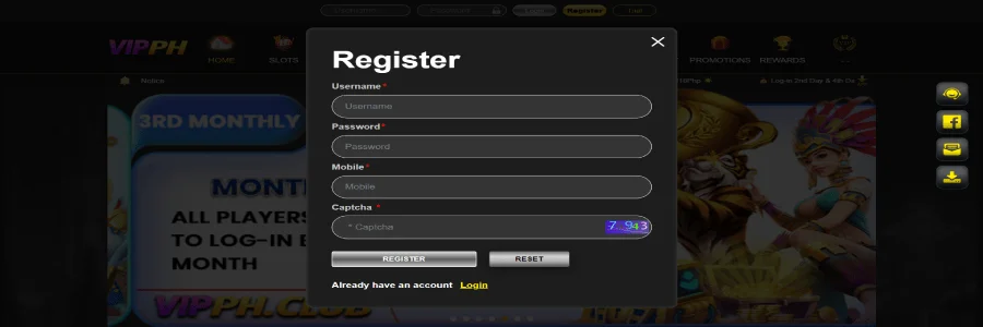 VIPPH Register casino online