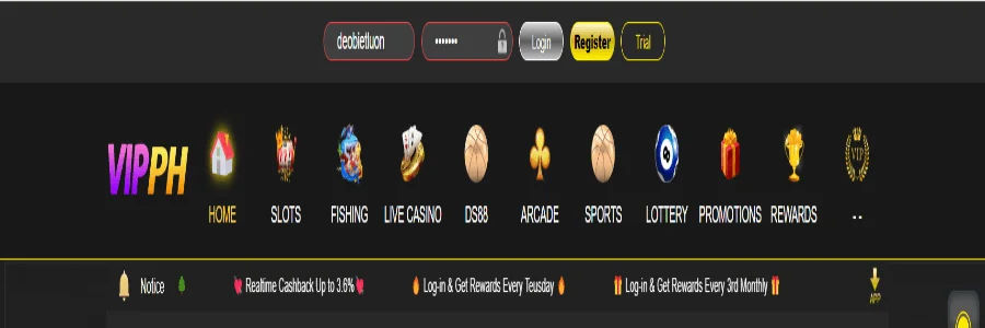 VIPPH login casino online